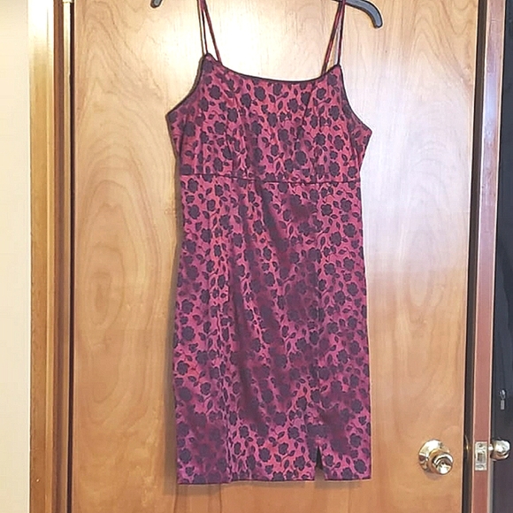 My Michelle Wine Colored Satin and Black Dress - Picture 1 of 2